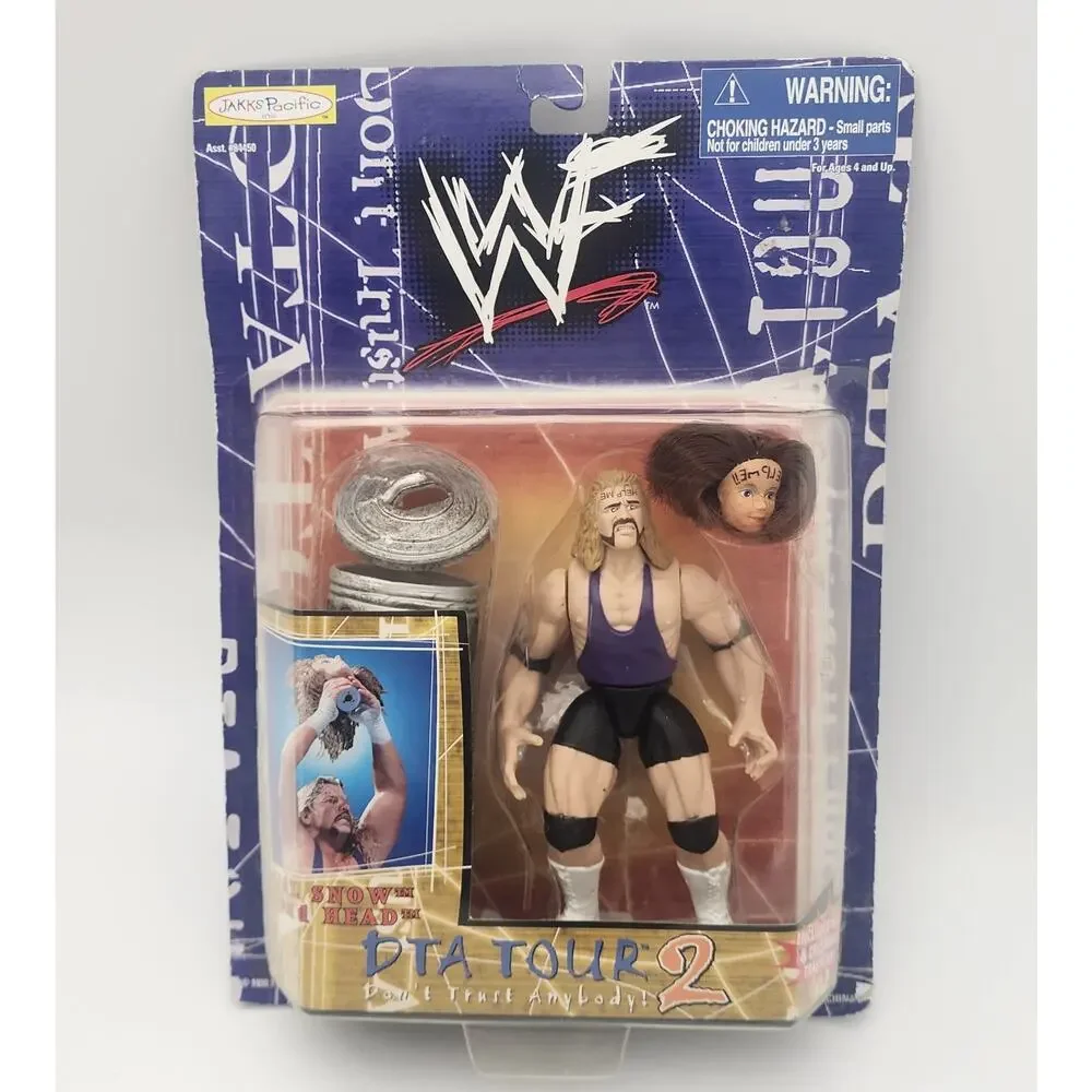 1999 Jakks WWF DTA TOUR 2 Al Snow w/ Head and Trash Can Sealed on Card Vintage